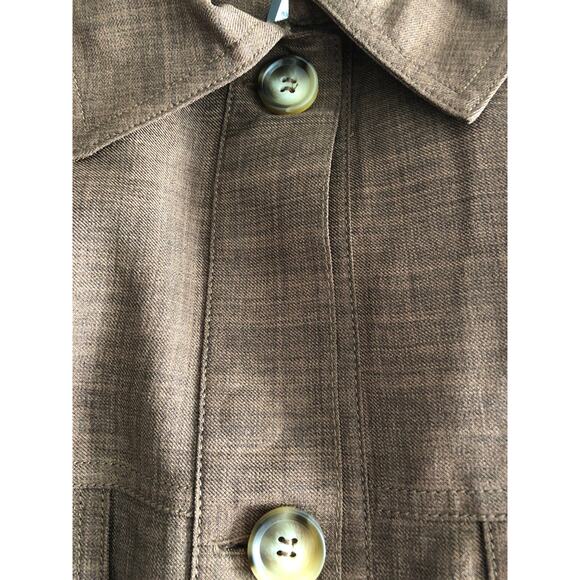 Soho Apparel LTD Drawstring Top Women's Large Roll Tab Sleeves Brown NEW - Picture 8 of 9